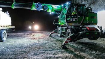 16 t telescopic crane in mining: SENNEBOGEN 613 E proves its flexibility and safety in Europe's largest rock salt mine