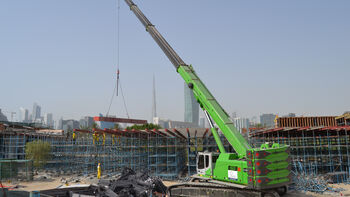 Crawler telescopic cranes from SENNEBOGEN get the job done quicker at the large construction sites in the Arab Emirates