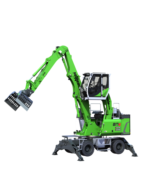 SENNEBOGEN 817, battery powered machine, electro material handler with battery technology