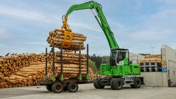 Log transport optimized: four new material handlers at Rettenmeier Wilburgstetten