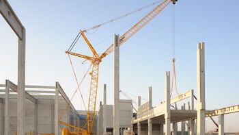 Two SENNEBOGEN Crawler Cranes used in the construction of a new Logistics Centre in Raunheim