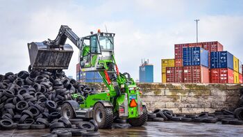Telehandler instead of wheel loader: Total Recycling Industries, in the Netherlands, uses the SENNEBOGEN 355 E