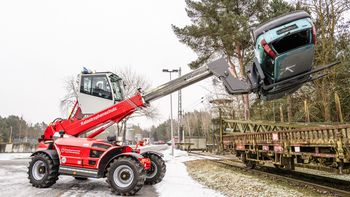 SENNEBOGEN telehandler in action for disaster relief operations SENNEBOGEN telehandler in action for disaster relief operations